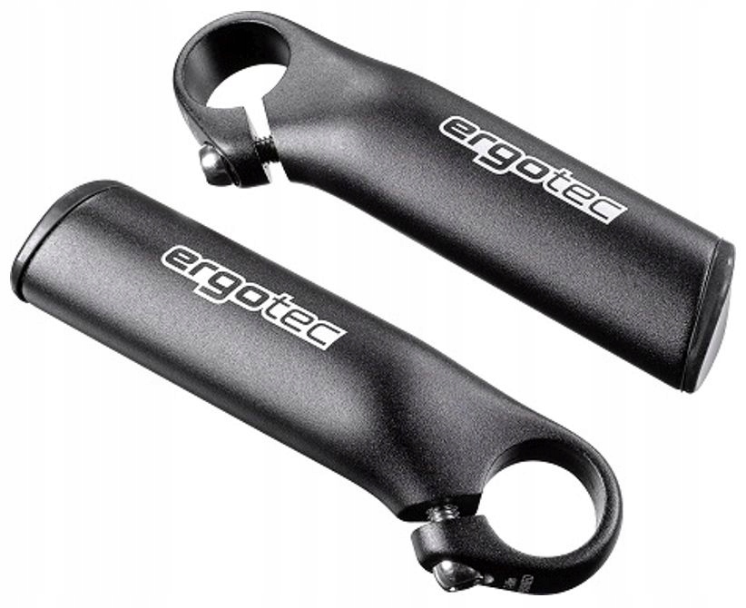 Rohy Řídítek Ergo S Rovné Černý Mat Bar Ends Fixed hliníkové s logem