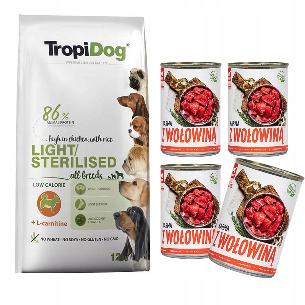 Tropidog light sterilised 12 kg Dárek