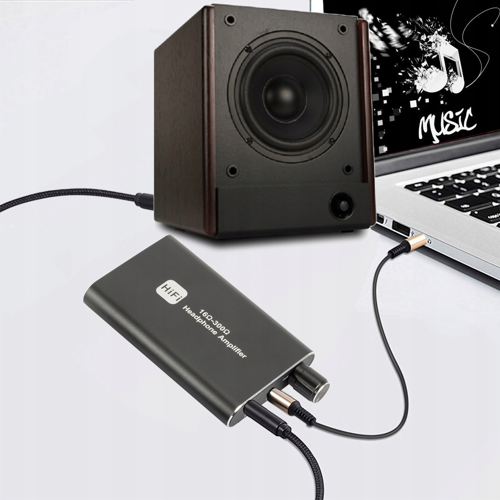 ALUMINIOWY WZMACNIACZ SŁUCHAWKOWY HiFi PRZENOŚNY Model a5455