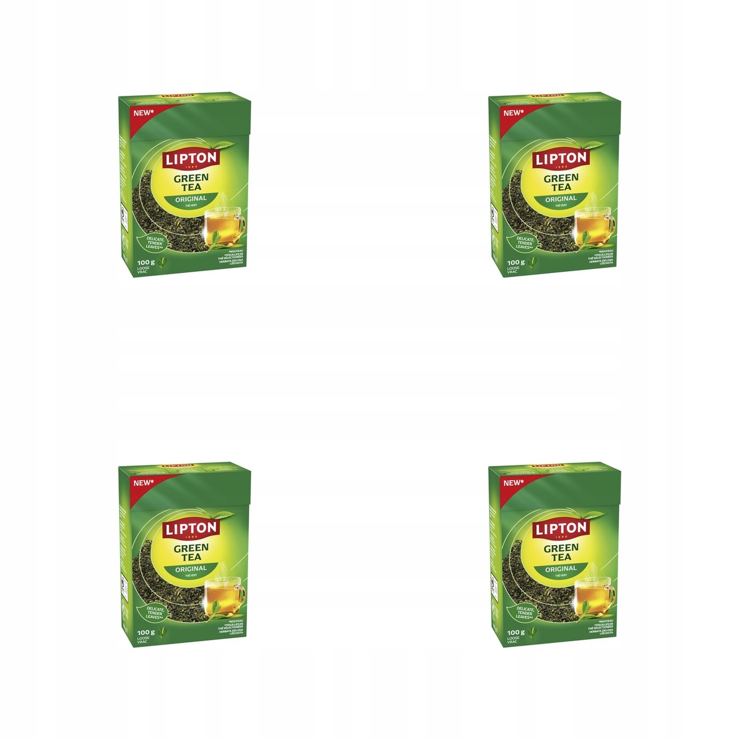 4x 100g Lipton green herbata sypana Karton