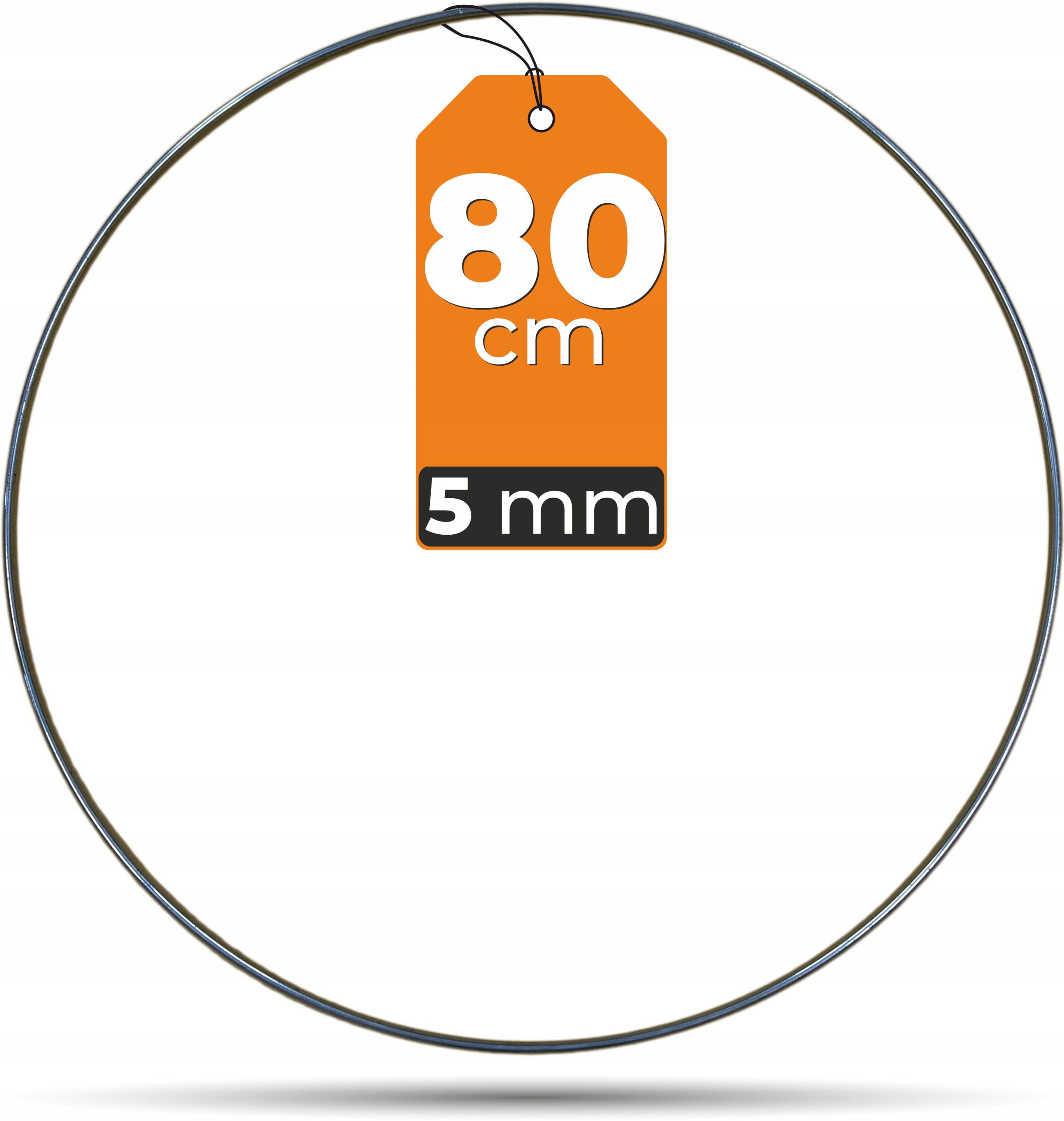 Srebrna obręcz do łapacza snów i makram 80 cm 5 mm