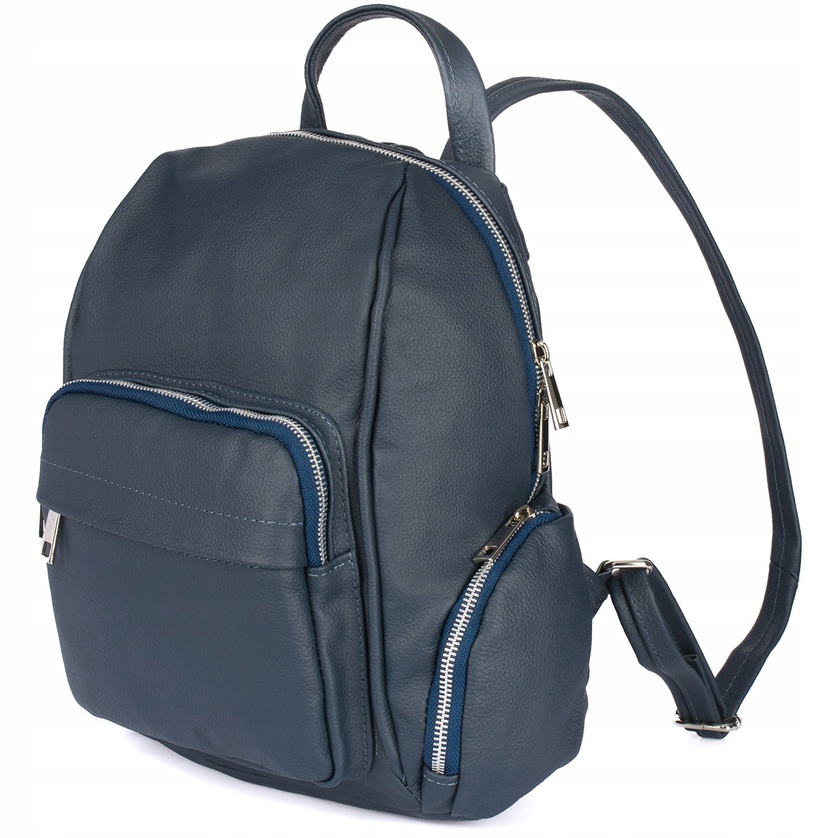 Tmavě modrý batoh, velký batoh, italský batoh z přírodní kůže