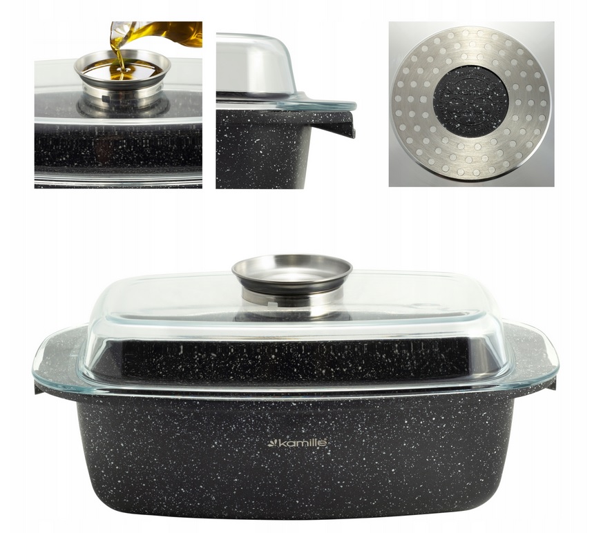 BRYTFANNA Z POKRYWKĄ gęsiarka RONDEL 5,5L garnek Pojemność 5.5 l