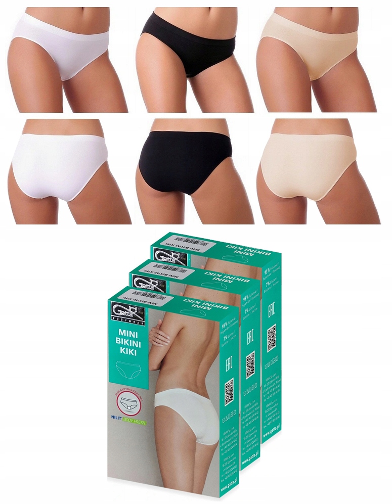 

Gatta 3 Sztuki Kiki Bikini Białe Czarne Beżowe XL