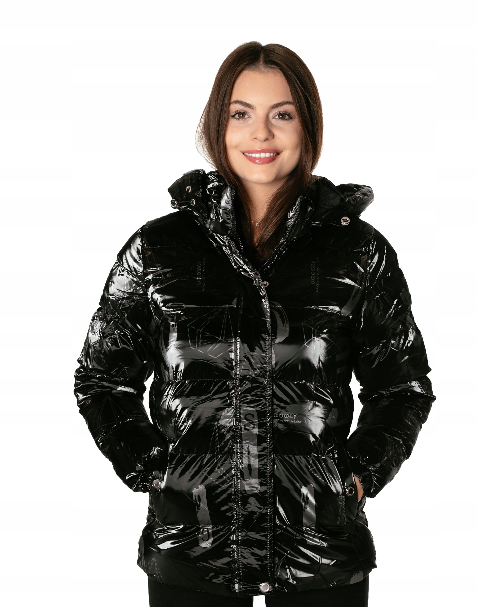 Teplá dámská zimní zateplená péřová bunda prošívaná na zimu 36034-02 XL