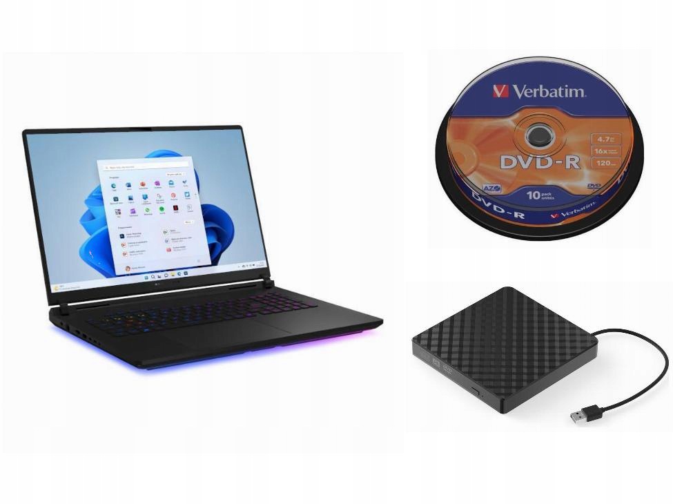 Laptop Asus Windows 11 Home Intel Core Ultra 9 Zewnętrzny Napęd DVD 1