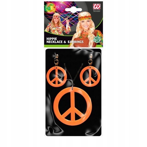 BIŻUTERIA ZESTAW HIPISA HIPIS WOODSTOCK POMARAŃCZ Kolor dominujący pomarańcze i czerwienie