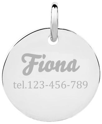 

Prawdziwe srebro Zawieszka na obrożę, adresówka