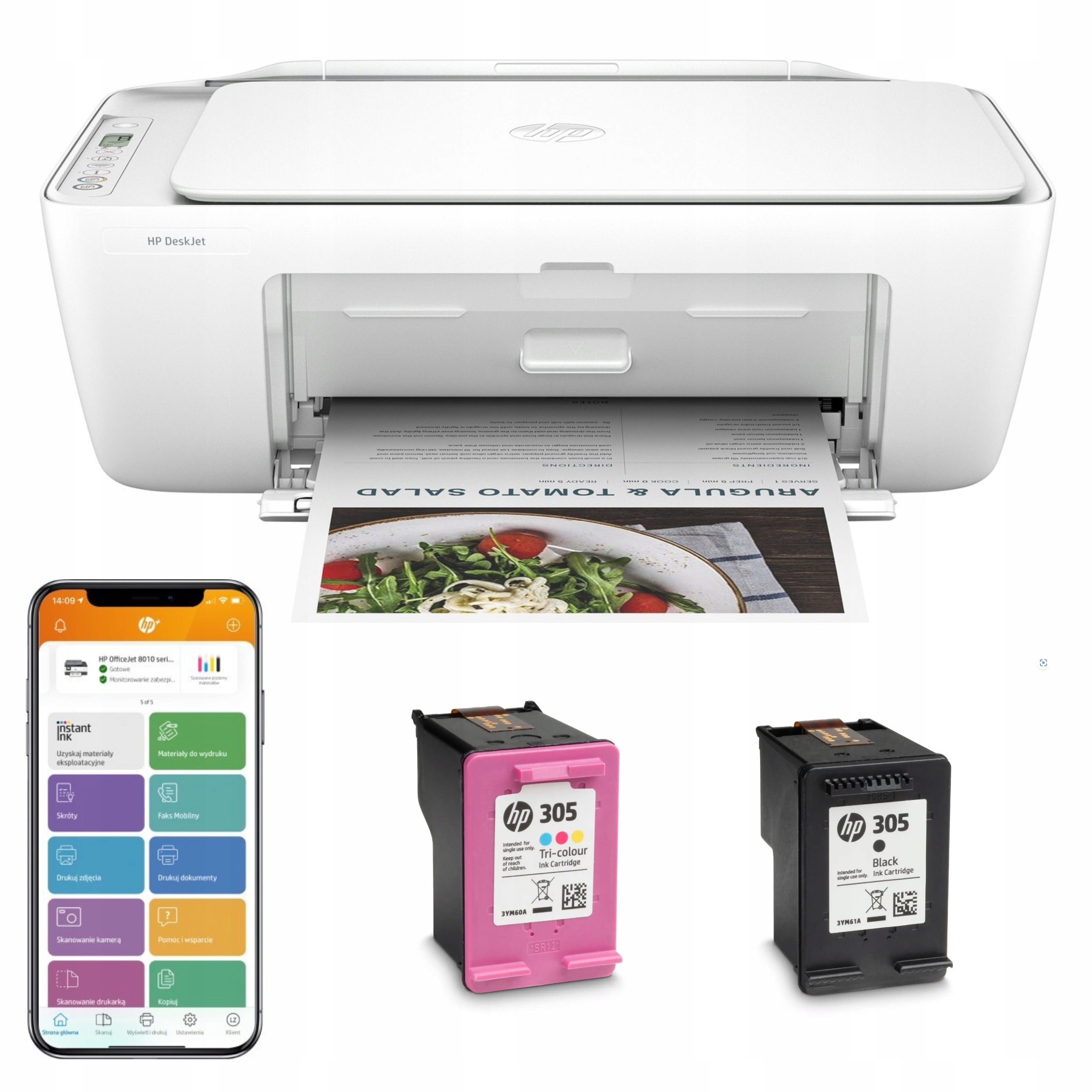 Drukarka wielofunkcyjna atramentowa Hp DeskJet 2820e (588K9B) tusze Tania