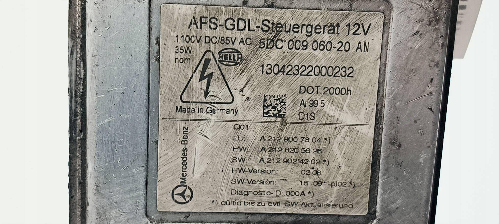 control unit A2129007804 Mercedes-BENZ W212 E350