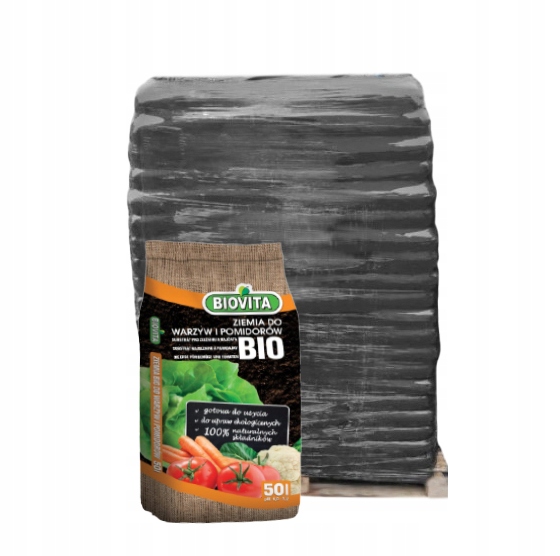 Bio Ziemia do Warzyw Pomidorów Upraw Ekologicznych Biovita 50L paleta 48szt
