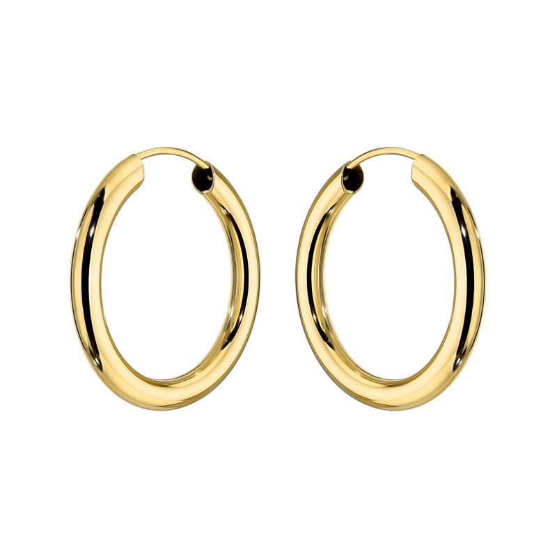Zlaté Náušnice Dámské pr. 585 Hladká kolečka Kolečka Kroužky 20mm 14k
