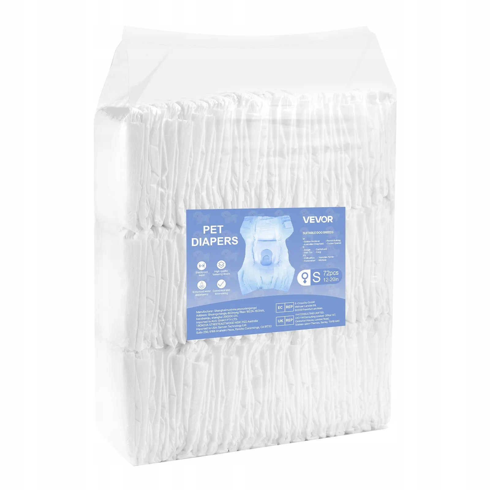 Levně Plenky pro psa feny S 144 ks absorpční na tečku trénink