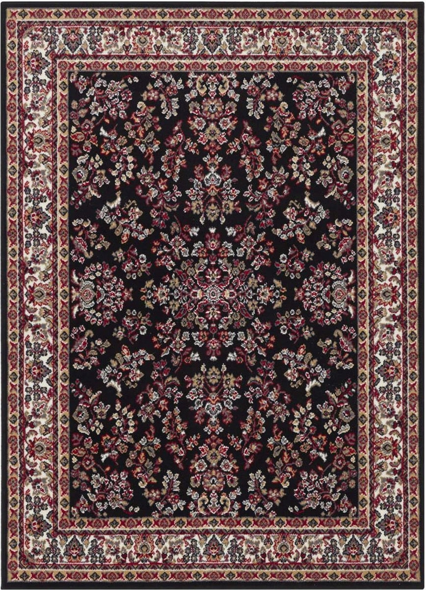 Klasický černočerný koberec do obývacího pokoje 80 x 150 cm