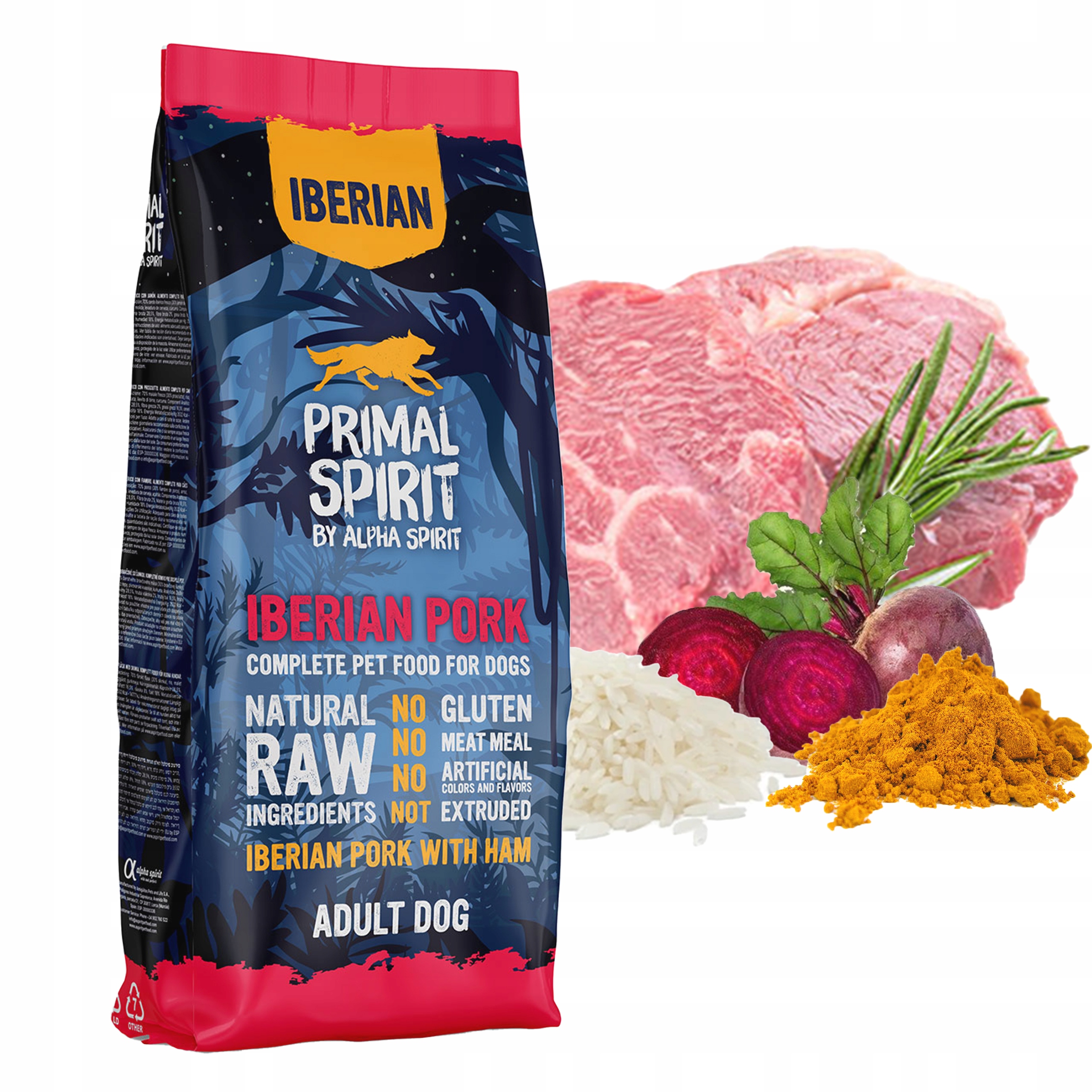 Levně Primal Spirit Iberian Pork Vepřové krmivo pro psa 12kg Měkký Křupek