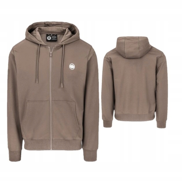 Pitbull West Coast Pánská Rozepínací Mikina S Kapucí Small Logo Hnědá 3XL