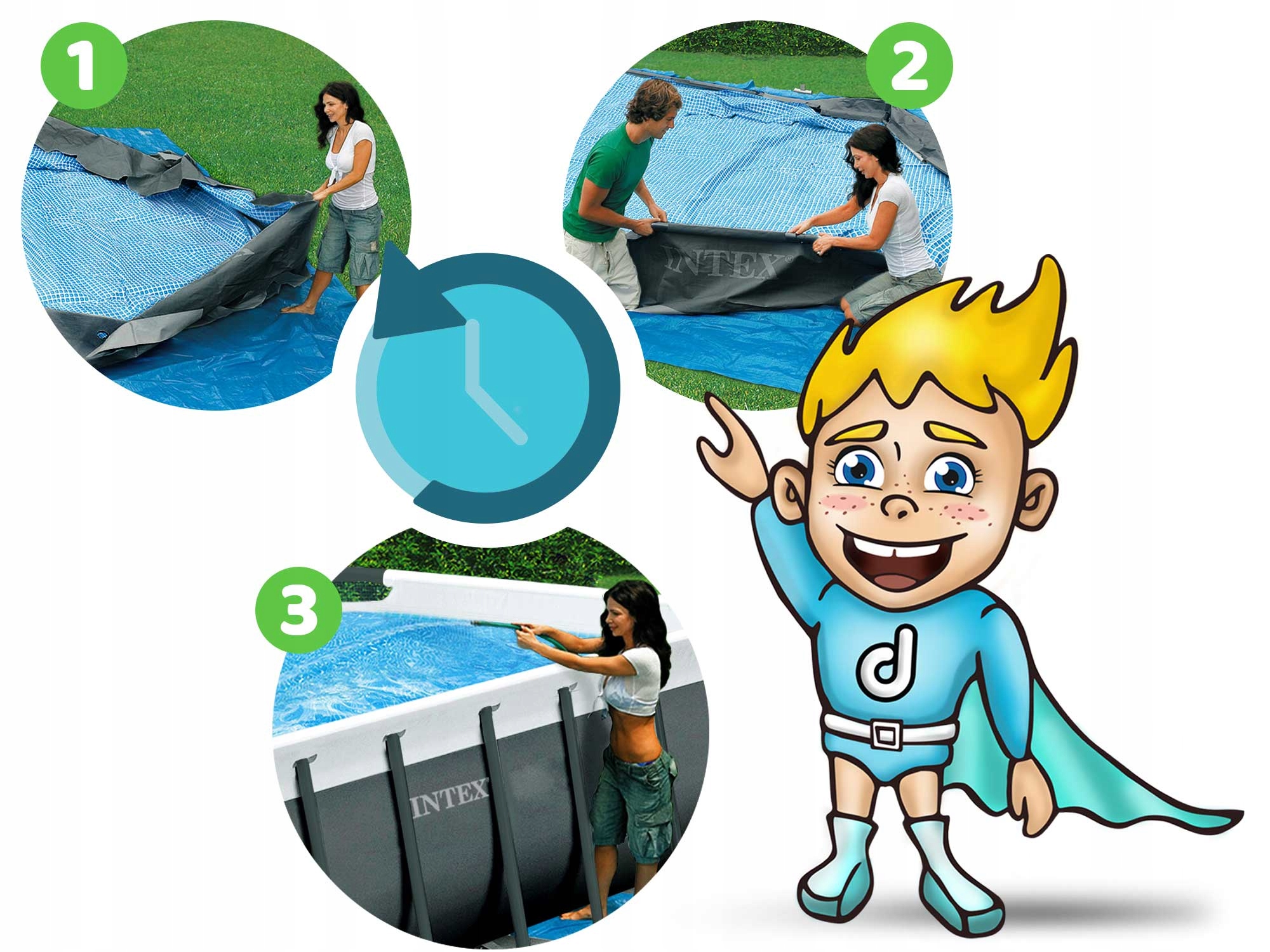 BASEN STELAŻOWY OGRODOWY 366x100cm BESTWAY 18w1 Długość 366 cm