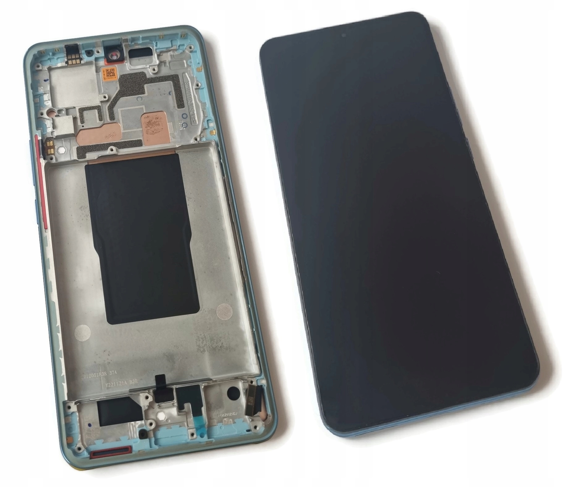 Org LCD displej originální s rámečkem pro Xiaomi 12T 12T Pro modrý