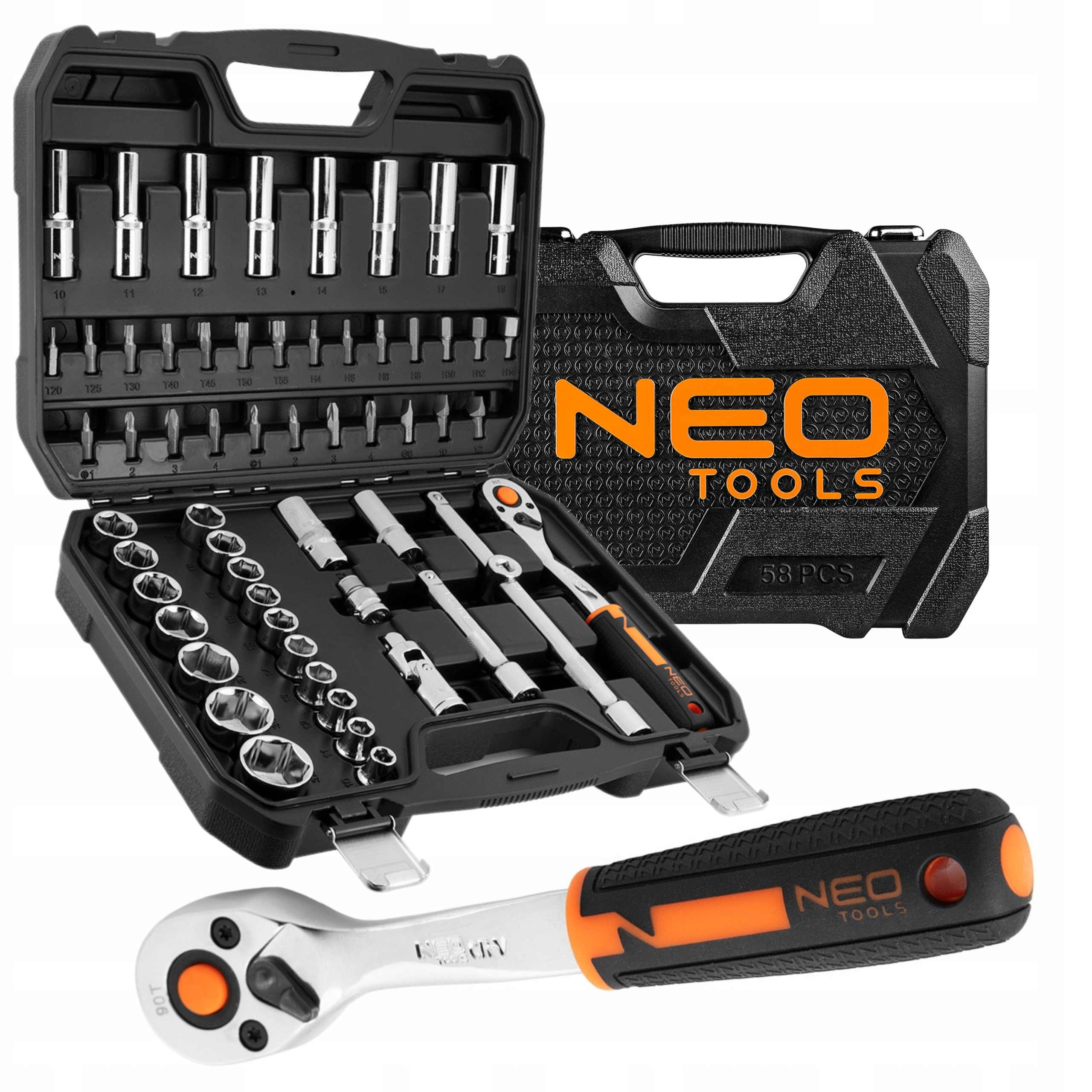 Neo Nástrčné kľúče 1/2 sada 58 ks CrV 10-042