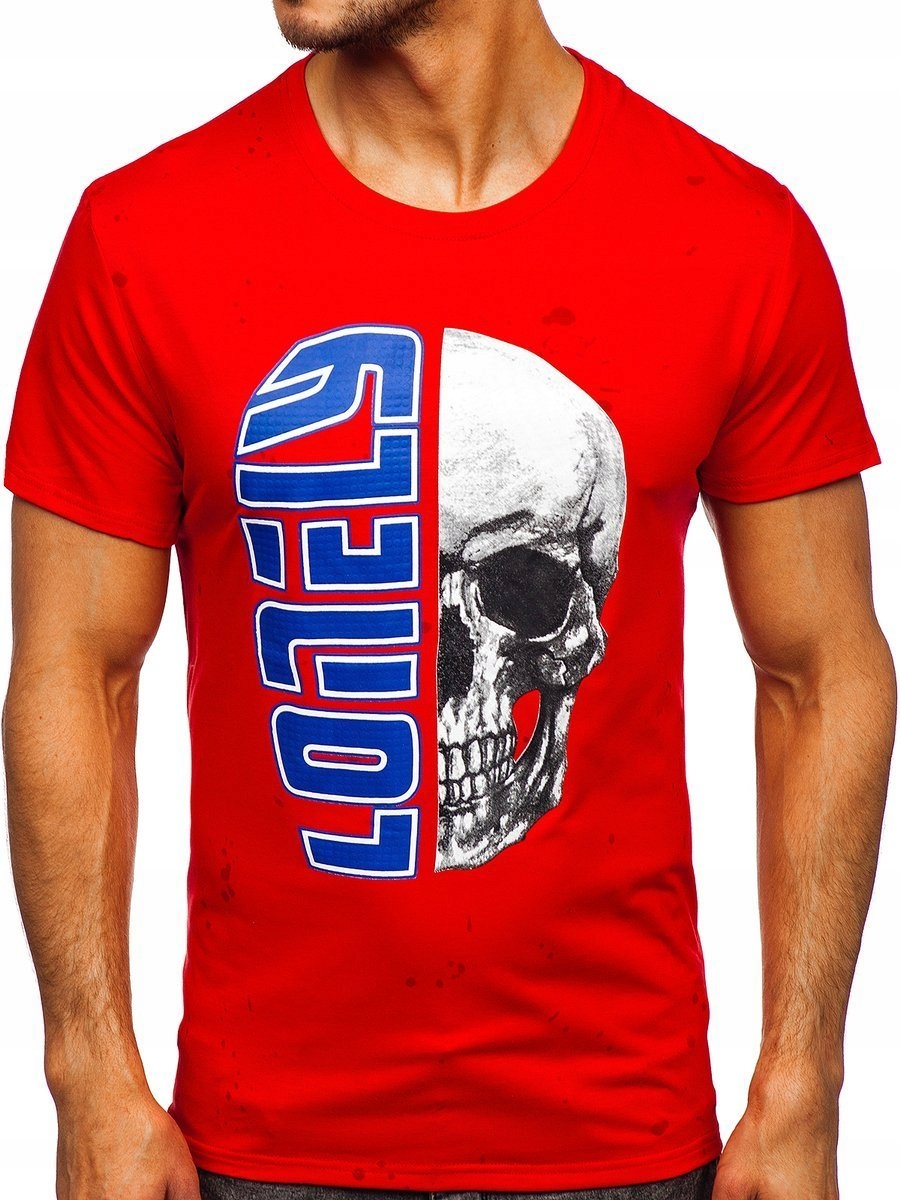 

T-shirt Męski Koszulka Czerwona Y70001 Denley_l