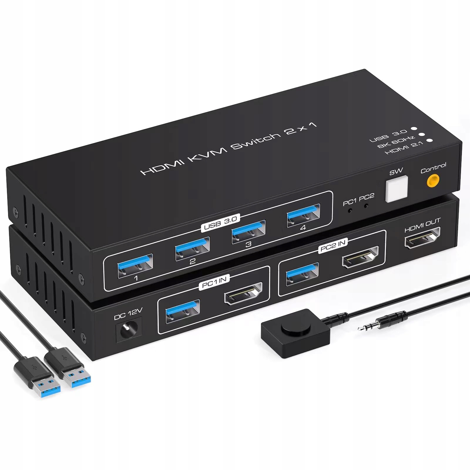 Przełącznik KVM USB HDMI 2/1