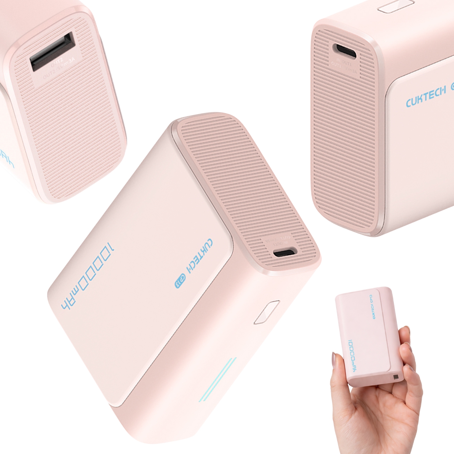 Powerbank Cuktech CP13 30W 10000mAh Usb- C Usb- A różowy Cuktech