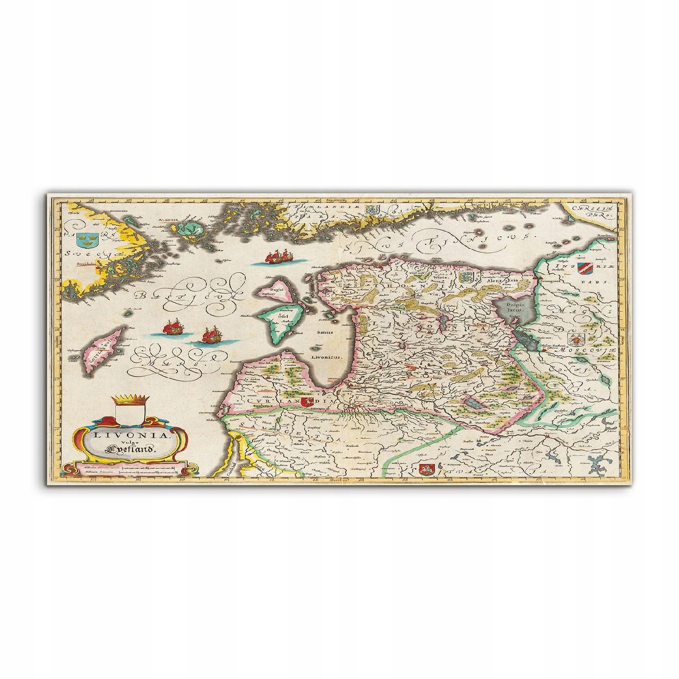 

Obraz 120x60 ścienny Mapa Livonia Bałtyk wiszący