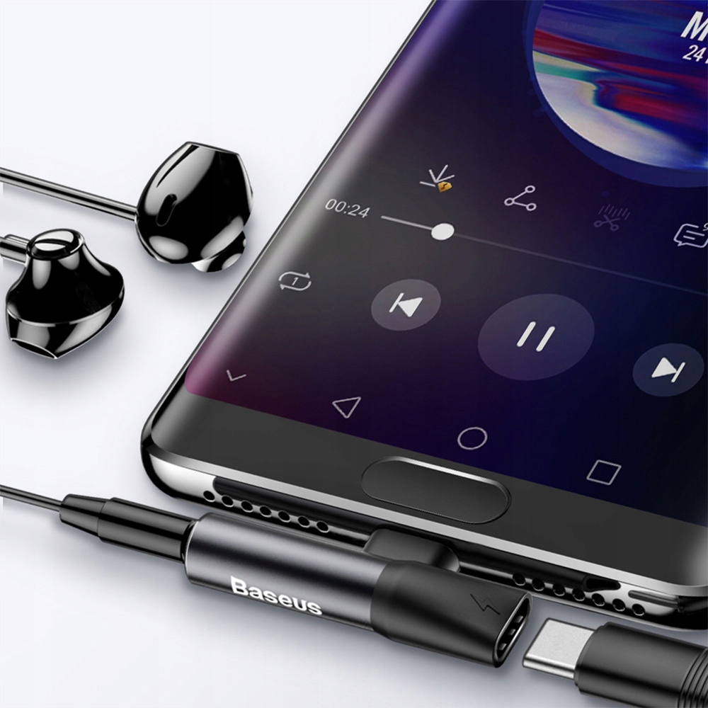 BASEUS PRZEJŚCIÓWKA ADAPTER AUDIO DO SŁUCHAWEK USB-C AUX MINI JACK 3.5MM Marka Baseus