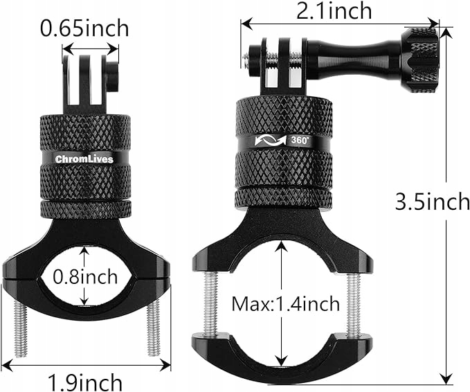 Uniwersalny uchwyt rowerowy do kamer GoPro Hero 360 stopni — miniatura 7