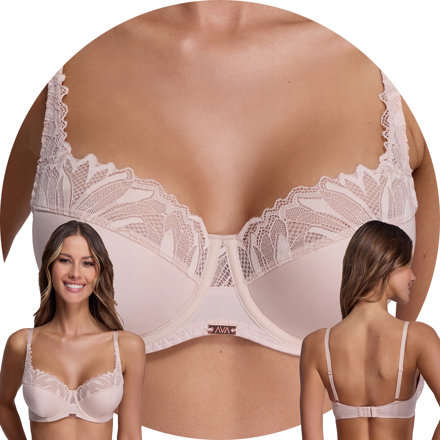 Ava 2105 Yasemin béžová Polovyztužená podprsenka Semi Soft béžová 90D