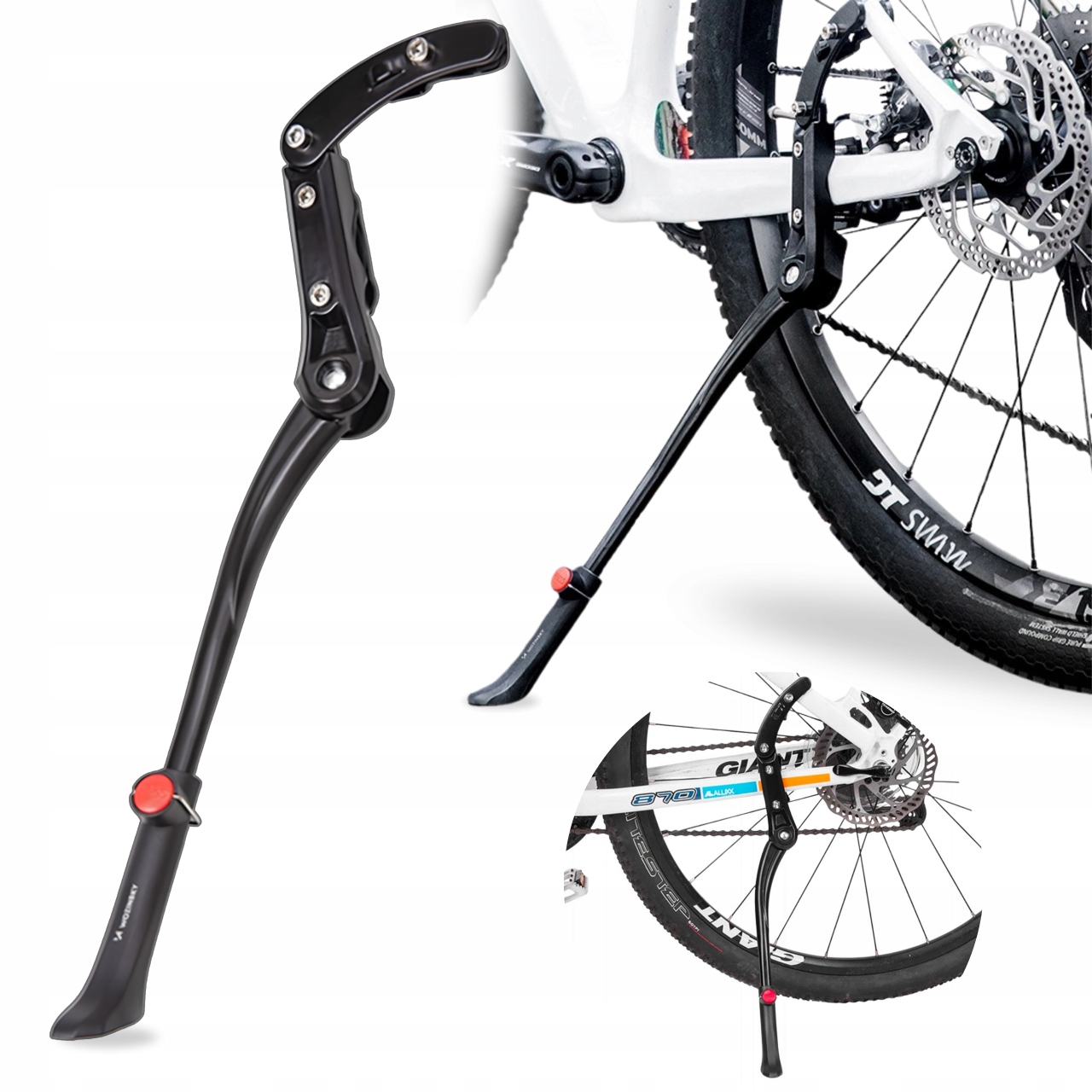 STOPKA ROWEROWA NÓŻKA PODPÓRKA REGULOWANA ALUMINIOWA STABILNA 24-29 cali