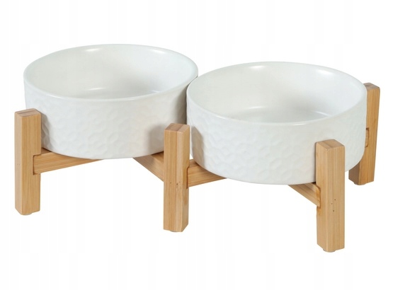 Misky Pro Psa Kočku Keramické Dvojité Bílé Zolux Keramo Duo 2X300ML