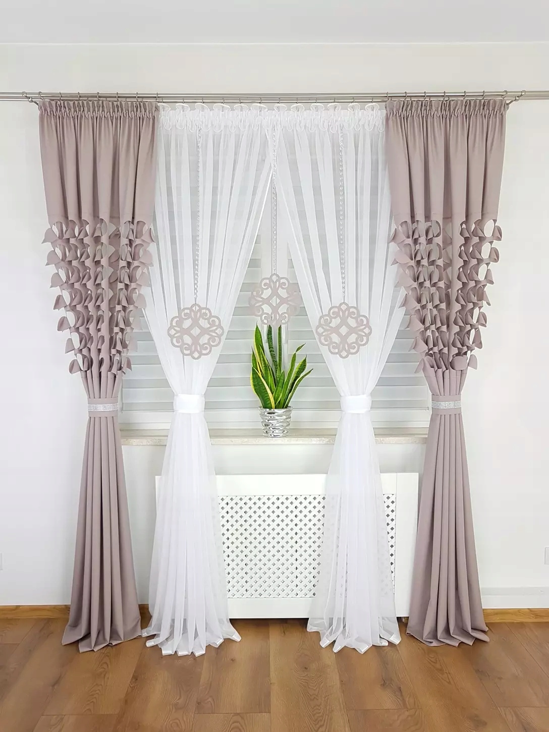 Gotowy Zestaw Dekoracyjny Firana Zasłony Zawieszki Taras Balkon Sypialnia