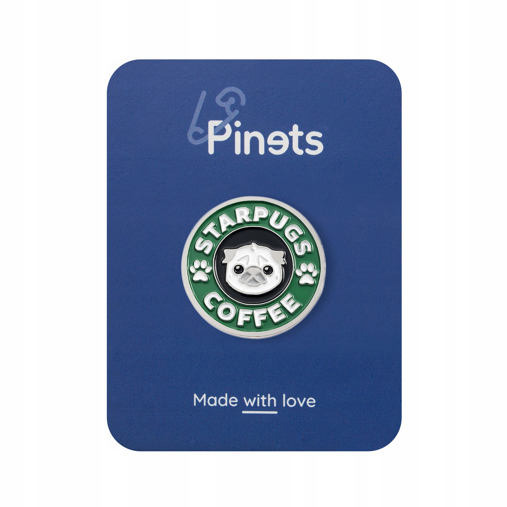 

Pinets Przypinka Starpugs Coffee Mops pies kawa