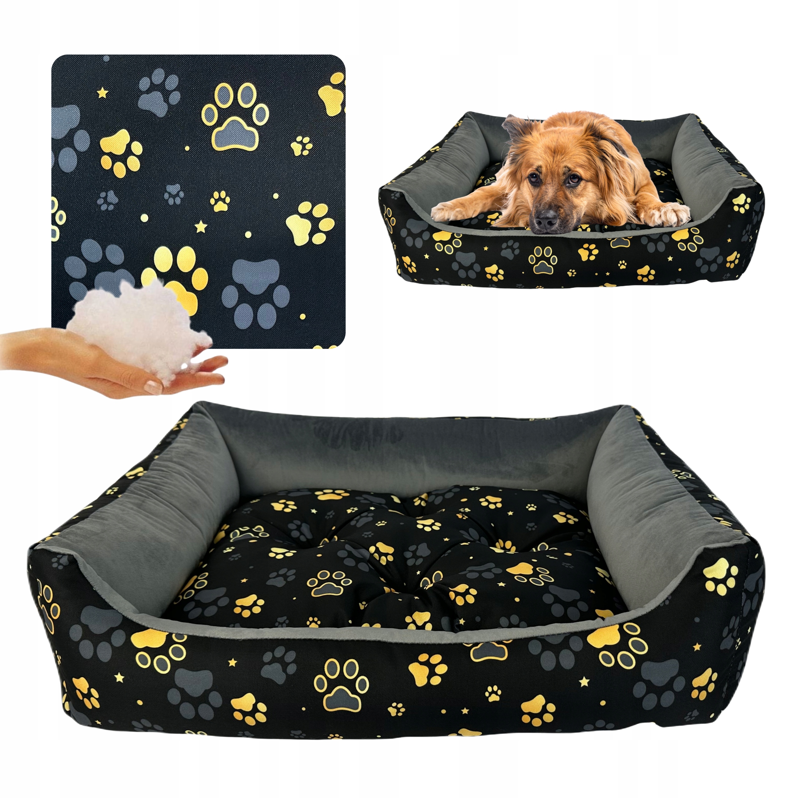 Levně Pelíšek Kanapa kotec pro psa kočku L s polštářem Antialergické 75x60 cm