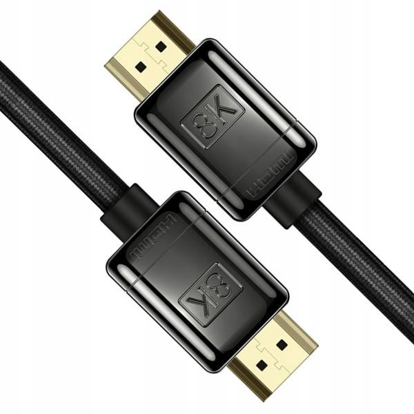 Capshi 8K HDMI Cables 2.1 Short, 2ft High Speed 48Gbps, 8K@60Hz, 4K@120Hz,  2K@240Hz, 165Hz, 144Hz, HDCP 2.2&2.3, eARC, HDR, Ethernet, Braided Cord for