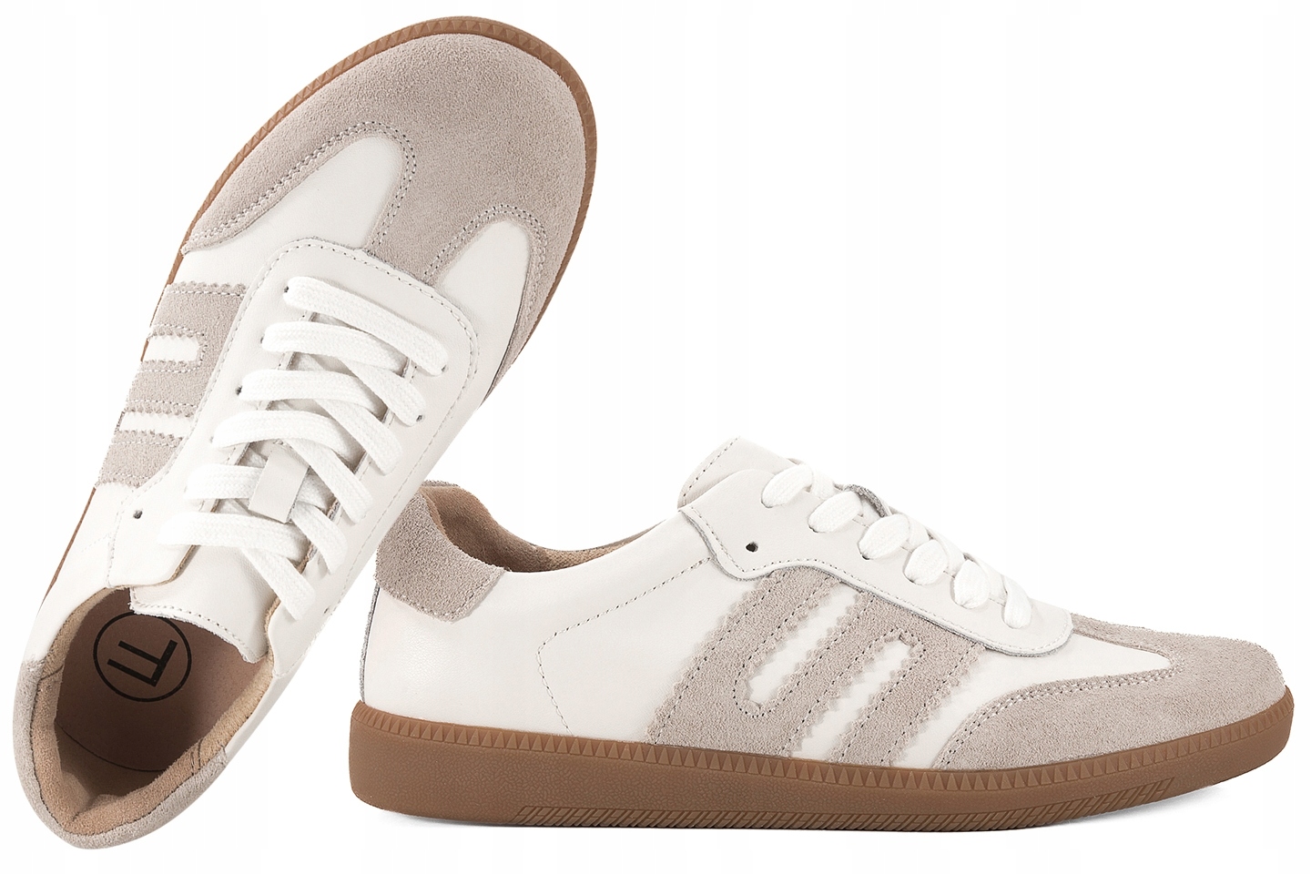 Filippo DP7492 Półbuty Damskie Sportowe Sneakersy Skórzane białe Biały 38