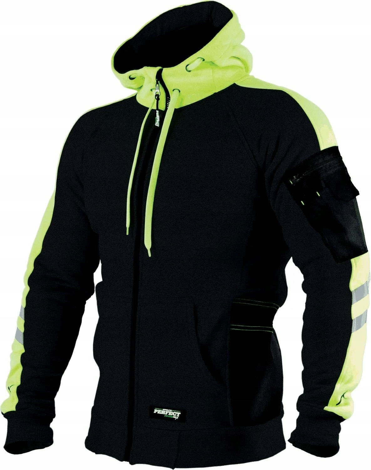 Bluza rozpinana z kapturem i kieszeniami odblaskami robocza 440g Mechanick