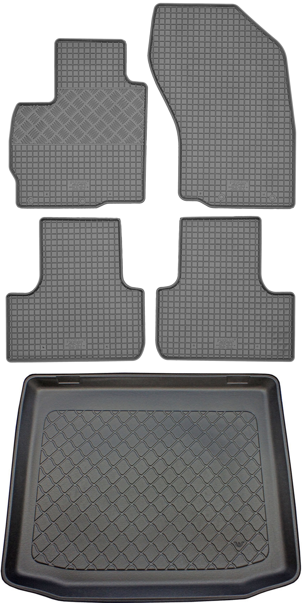 Citroen C4 Aircross 12-17 Sada Gumové rohože rohož