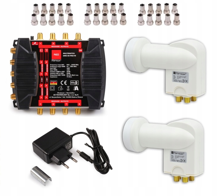 MultiSwitch 9/ 8 Wyjść Opticum +2x Quattro +30x F
