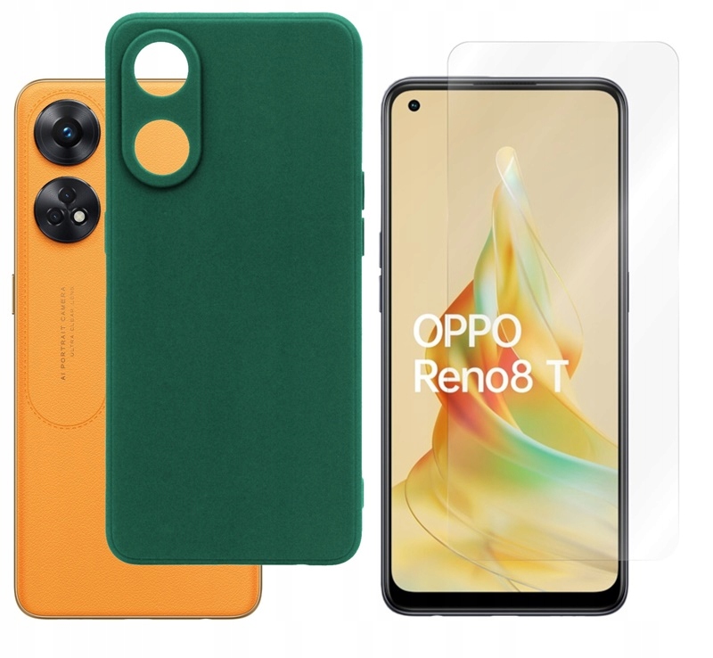 

Etui Jelly do Oppo Reno 8T 4G Matt zielone +szkło