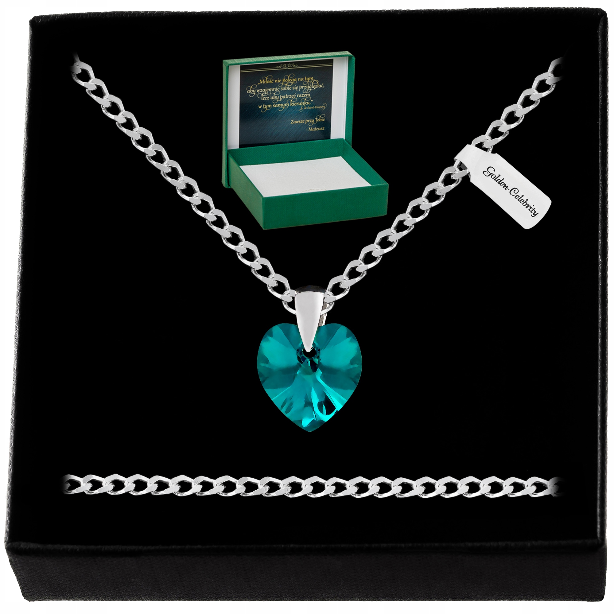 Stříbrný Řetízek Srdíčko Swarovski 925 Náhrdelník Přívěsek Pro Manželku