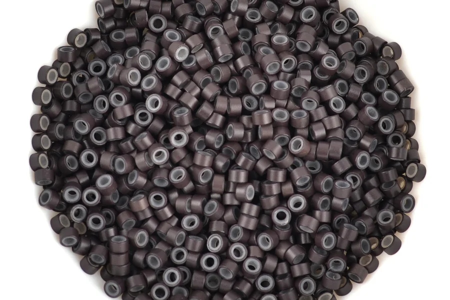 Microrings z silikonem 100 szt Ciemny Brąz Rodzaj ring