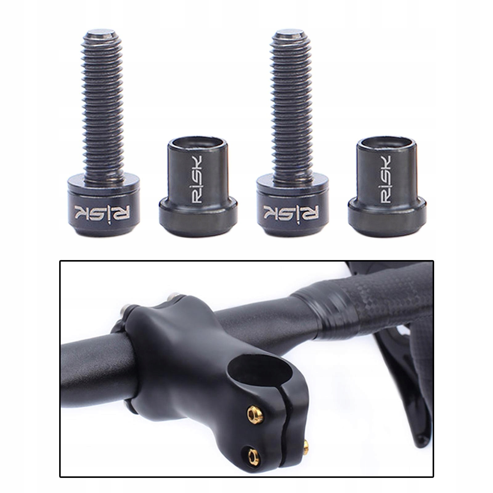 2x śruby mostka węglowego roweru nakrętki ze stopu tytanu Waga 82 g