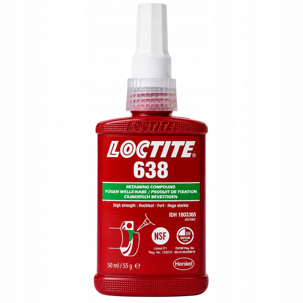 Loctite 638 50 ml Zelené anaerobní lepidlo na kovy