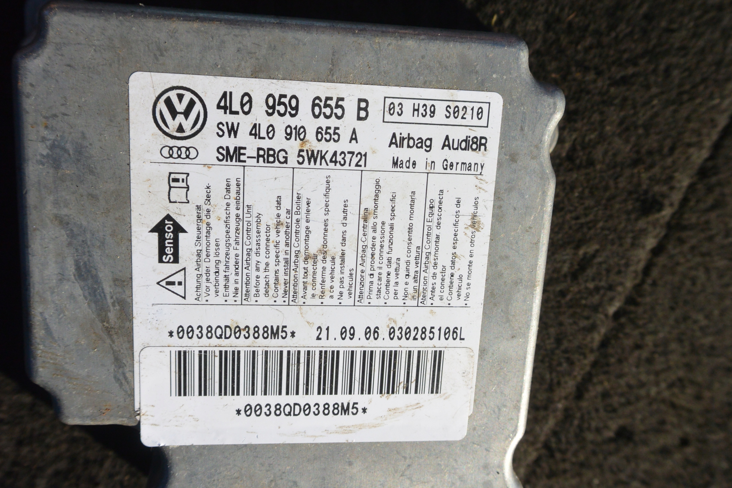 modul SENSOR airbag AUDI Q7 4L EUROPA