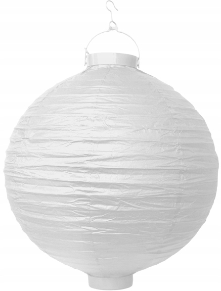 LAMPION PAPIEROWY OGRODOWY Z ŻARÓWKĄ LED NA BATERIE WESELE KOMUNIA 30 CM