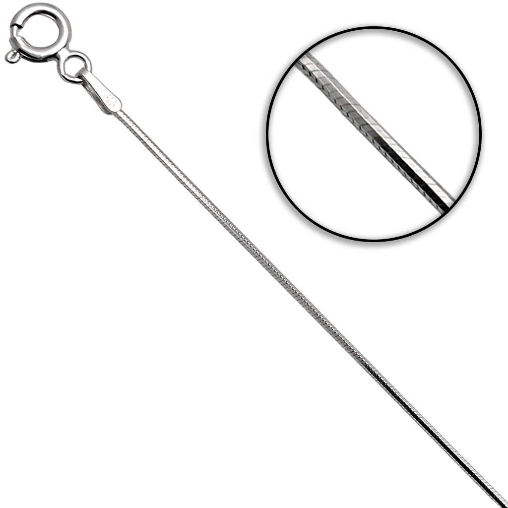 

Łańcuszek srebrny żmijka linka 42cm 0.9mm 925