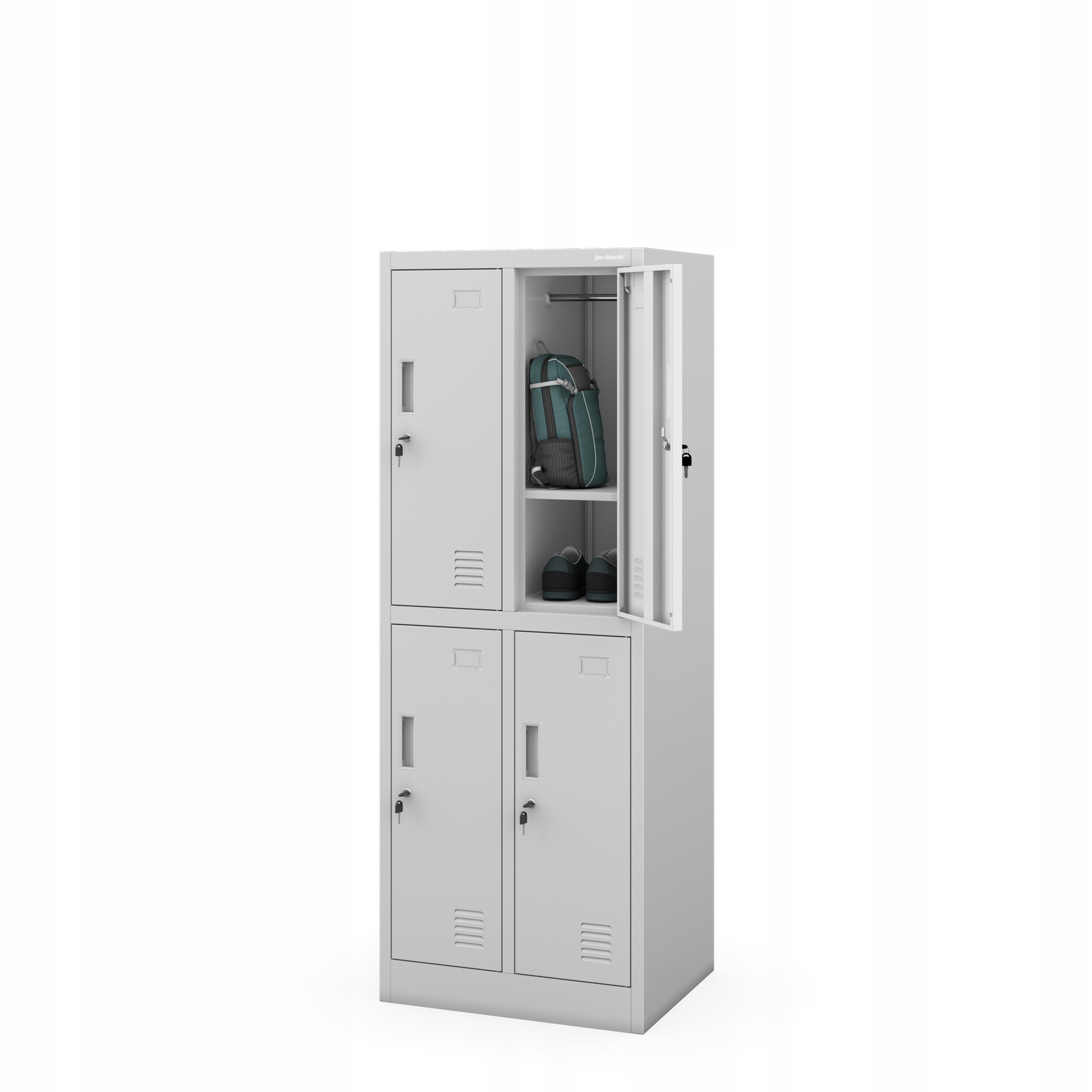 Jan Nowak Školní skříň na oblečení do šatny 150 x 56 cm Bartuś 2 Plus Šedá
