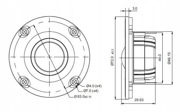 Głośnik SB Acoustics SB26STCN-C000-4 wysokotonowy Model 060-2540